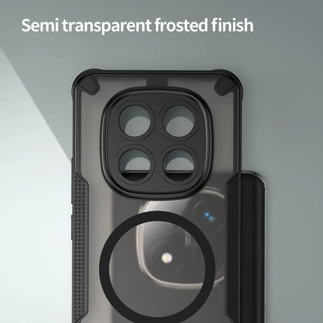 Stoßfeste, MagSafe-kompatible Handyhülle mit halbtransparenter Rückseite für Xiaomi Redmi Note 14 Pro+ 5G