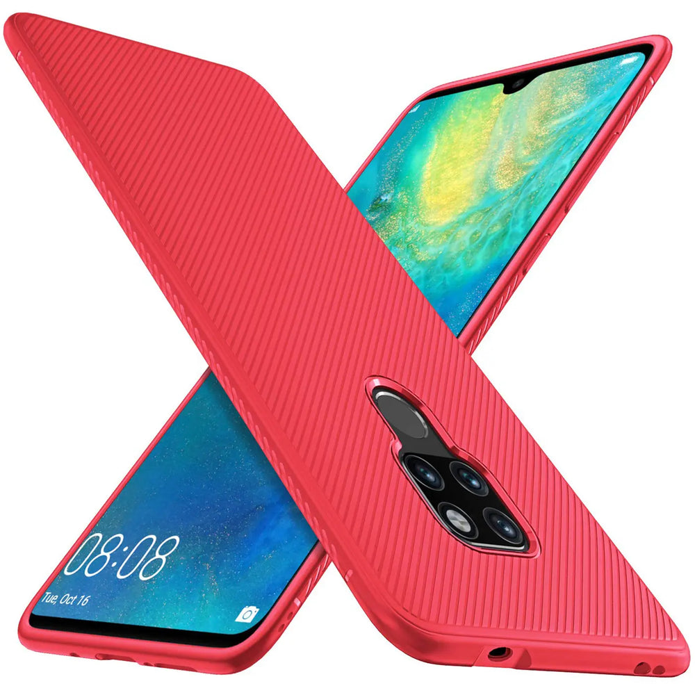 Elegante Handyhülle für Huawei Mate 20 in Rot, angenehme Haptik