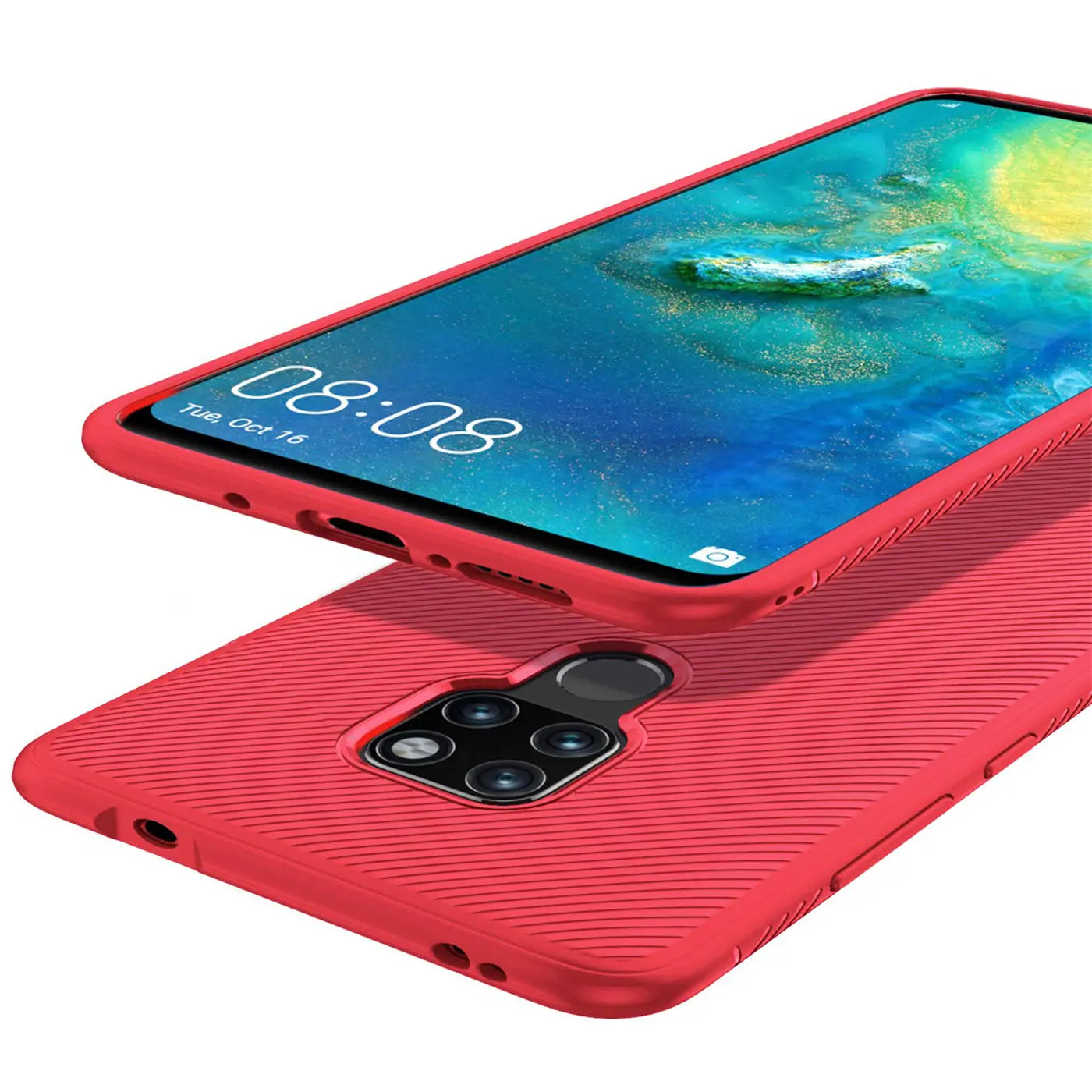 Rote Slim Hülle aus Kunststoff für Huawei Mate 20, von oben/seitlich