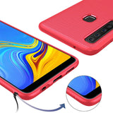 Elegante Handyhülle für Samsung Galaxy A9 2018 in Rot, angenehme Haptik