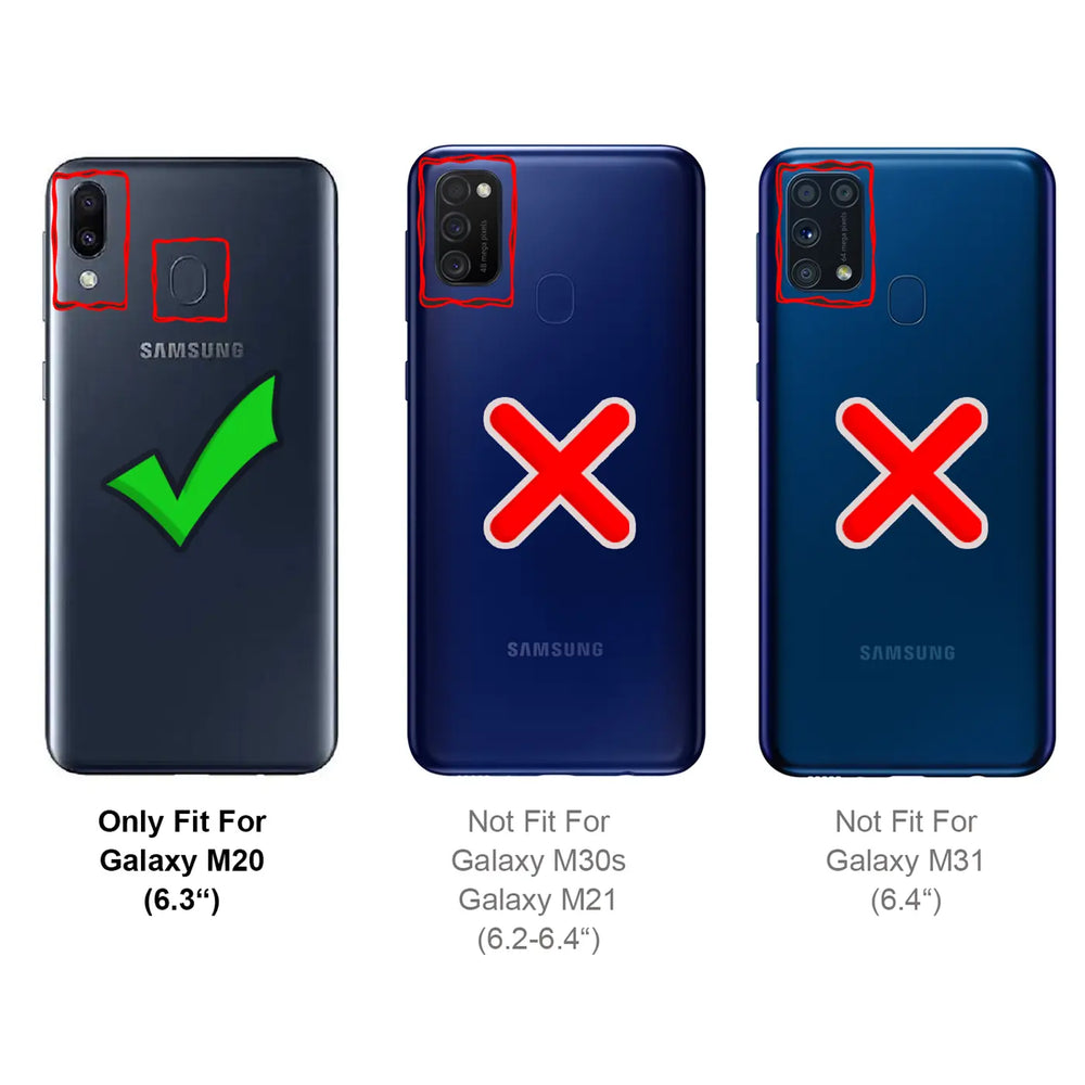 Elegante Handyhülle für Samsung Galaxy M20 in Rot, angenehme Haptik