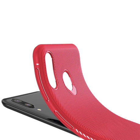 Elegante Handyhülle für Samsung Galaxy M20 in Rot, angenehme Haptik