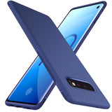 Elegante Handyhülle für Samsung Galaxy S10 Plus in Blau, angenehme Haptik