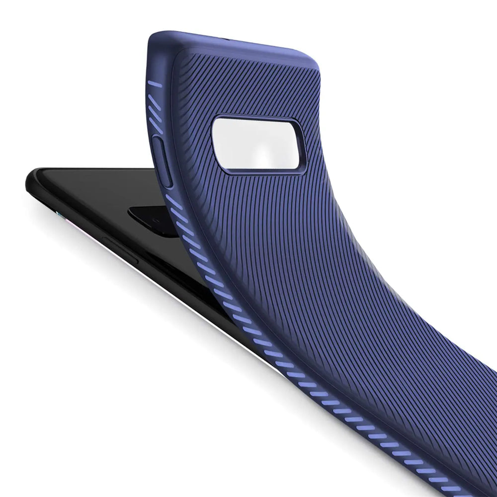 Elegante Handyhülle für Samsung Galaxy S10 Plus in Blau, angenehme Haptik