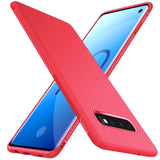 Elegante Handyhülle für Samsung Galaxy S10 Plus in Rot, angenehme Haptik