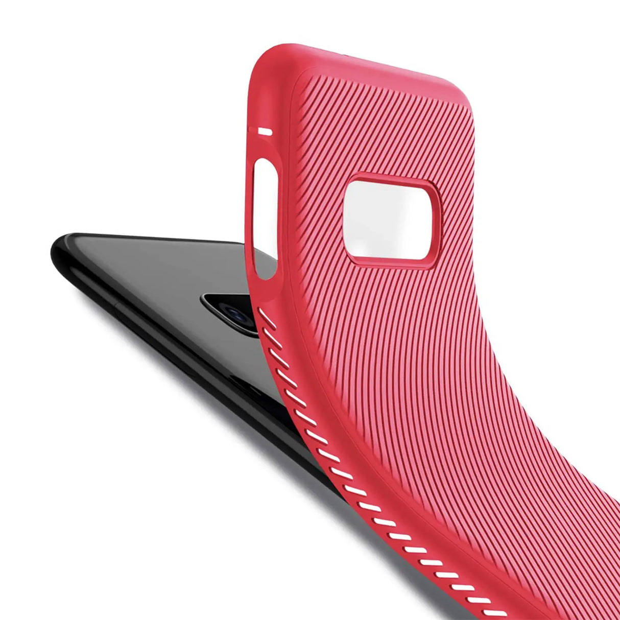 Elegante Handyhülle für Samsung Galaxy S10E in Rot, angenehme Haptik
