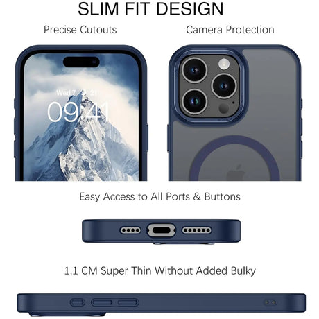 iPhone 14 Pro Hülle mit MagSafe, stoßabsorbierendem Material, erhöhtem Kameraschutz und schlankem Frame-Design in verschiedenen Farben