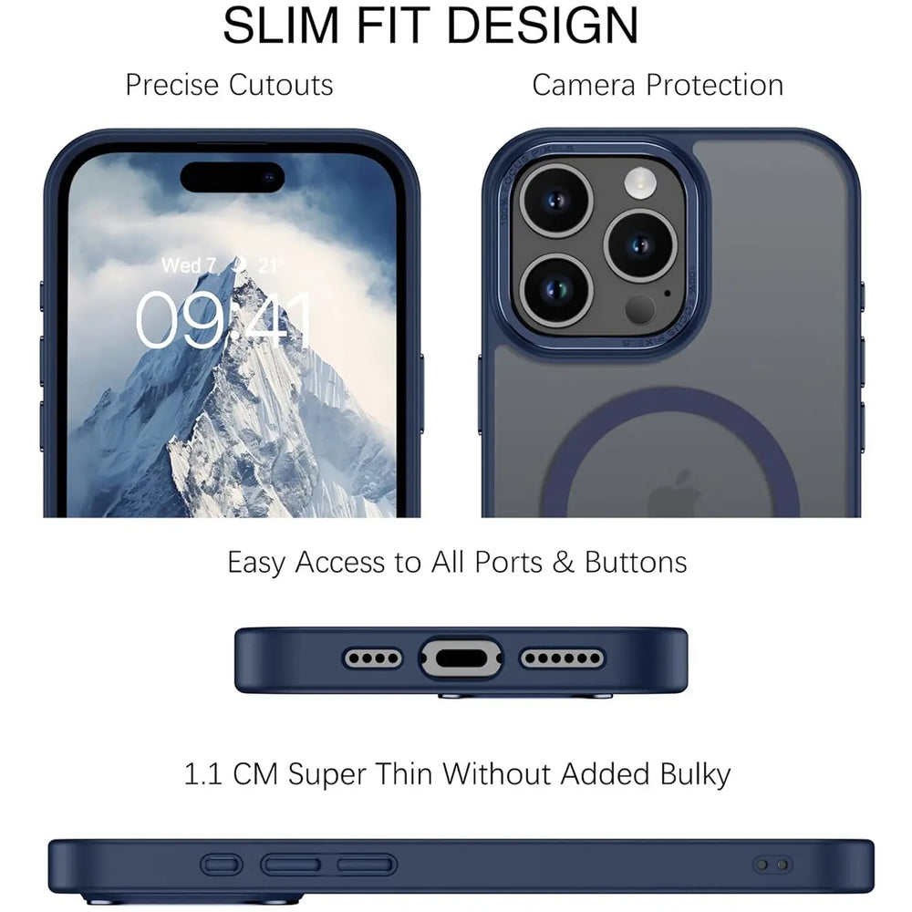 iPhone 14 Pro Max Hülle mit MagSafe, stoßabsorbierendem Material, erhöhtem Kameraschutz und schlankem Frame-Design in verschiedenen Farben