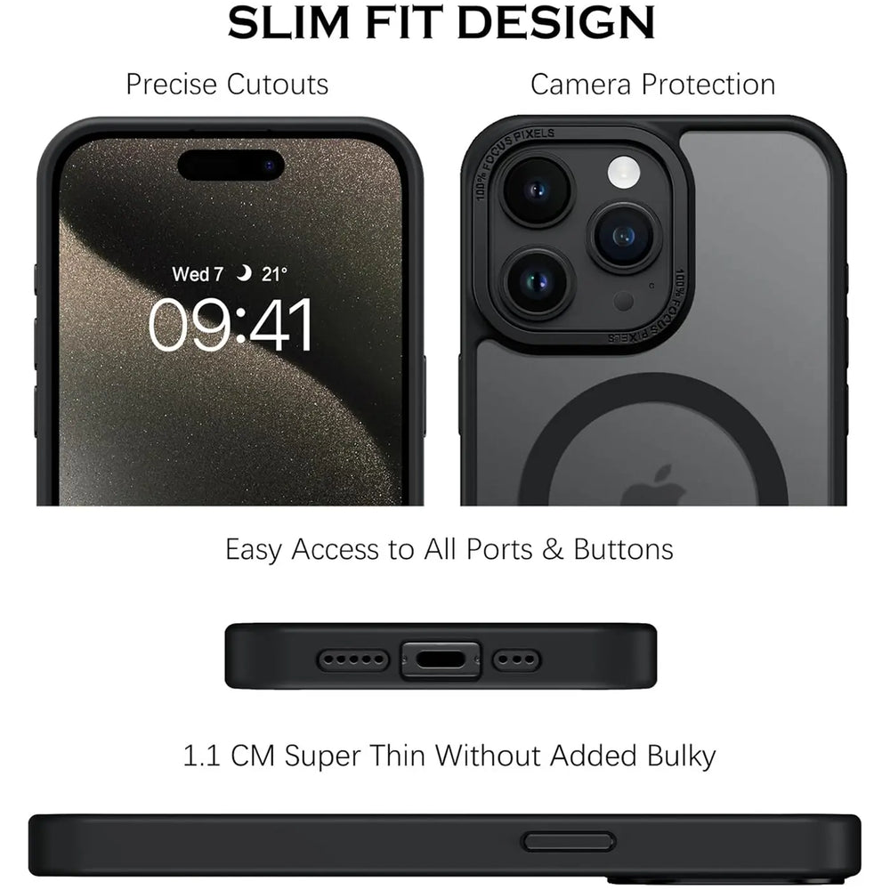 iPhone 14 Pro Hülle mit MagSafe, stoßabsorbierendem Material, erhöhtem Kameraschutz und schlankem Frame-Design in verschiedenen Farben