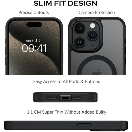 iPhone 14 Pro Hülle mit MagSafe, stoßabsorbierendem Material, erhöhtem Kameraschutz und schlankem Frame-Design in verschiedenen Farben