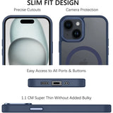 iPhone 15 Hülle mit MagSafe, stoßabsorbierendem Material, erhöhtem Kameraschutz und schlankem Frame-Design in verschiedenen Farben