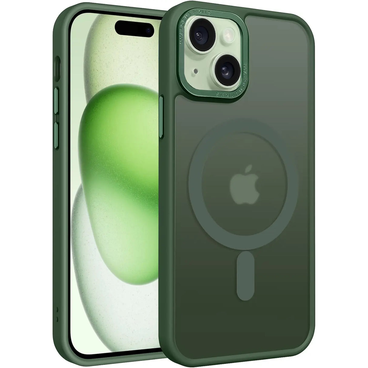 iPhone 15 Hülle mit MagSafe, stoßabsorbierendem Material, erhöhtem Kameraschutz und schlankem Frame-Design in verschiedenen Farben