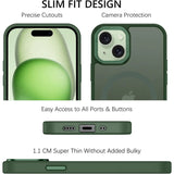 iPhone 15 Hülle mit MagSafe, stoßabsorbierendem Material, erhöhtem Kameraschutz und schlankem Frame-Design in verschiedenen Farben