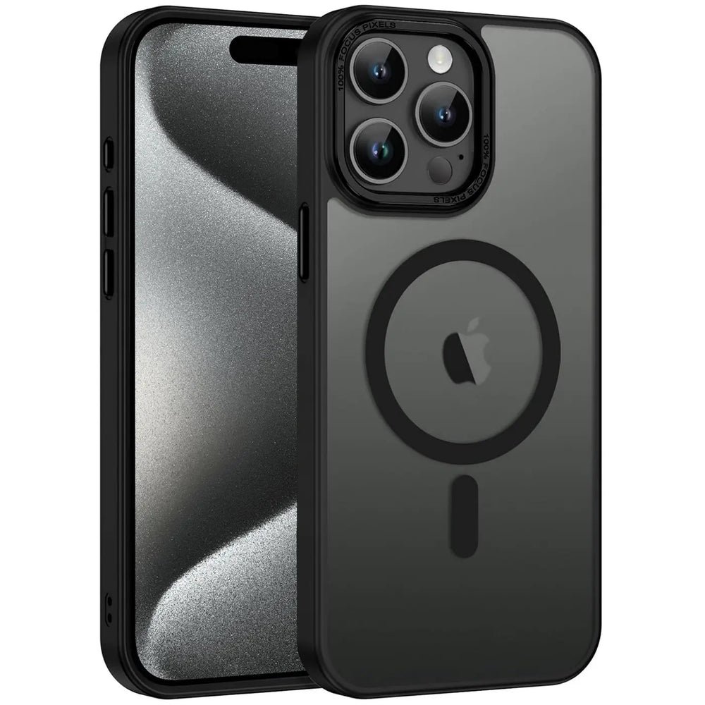 iPhone 15 Pro Max Hülle mit MagSafe, stoßabsorbierendem Material, erhöhtem Kameraschutz und schlankem Frame-Design in verschiedenen Farben