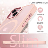 iPhone 15 Hülle mit MagSafe, stoßabsorbierendem Material, erhöhtem Kameraschutz und schlankem Frame-Design in verschiedenen Farben