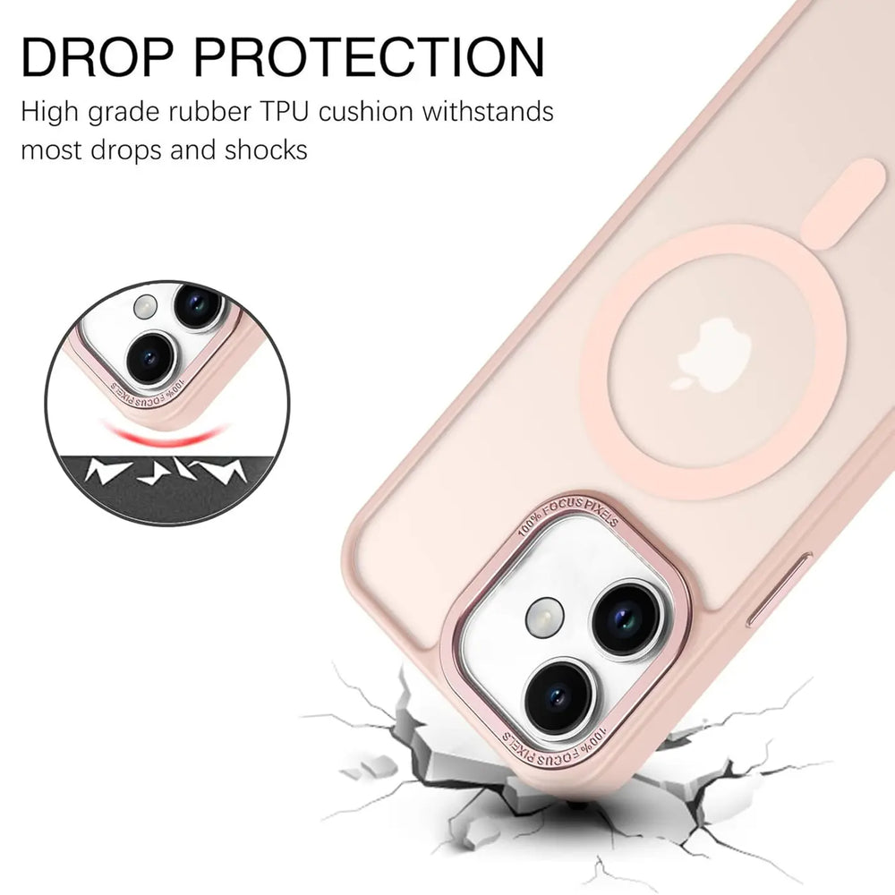 iPhone 16 Hülle mit MagSafe, stoßabsorbierendem Material, erhöhtem Kameraschutz und schlankem Frame-Design in verschiedenen Farben