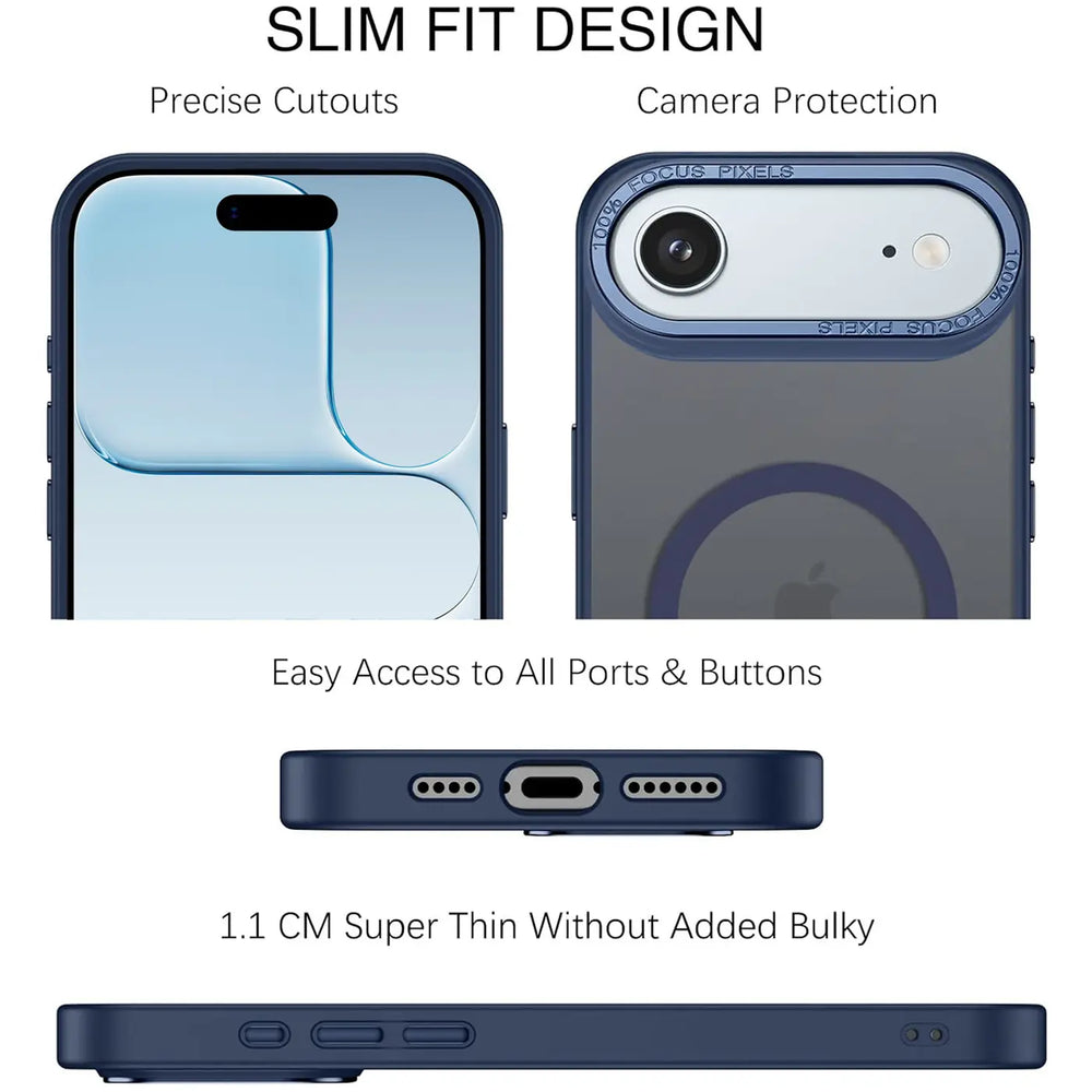 iPhone Air Hülle mit MagSafe, stoßabsorbierendem Material, erhöhtem Kameraschutz und schlankem Frame-Design in verschiedenen Farben