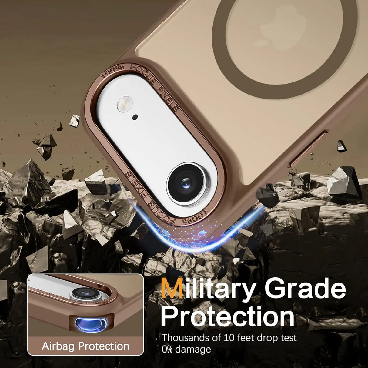 iPhone Air Hülle mit MagSafe, stoßabsorbierendem Material, erhöhtem Kameraschutz und schlankem Frame-Design in verschiedenen Farben