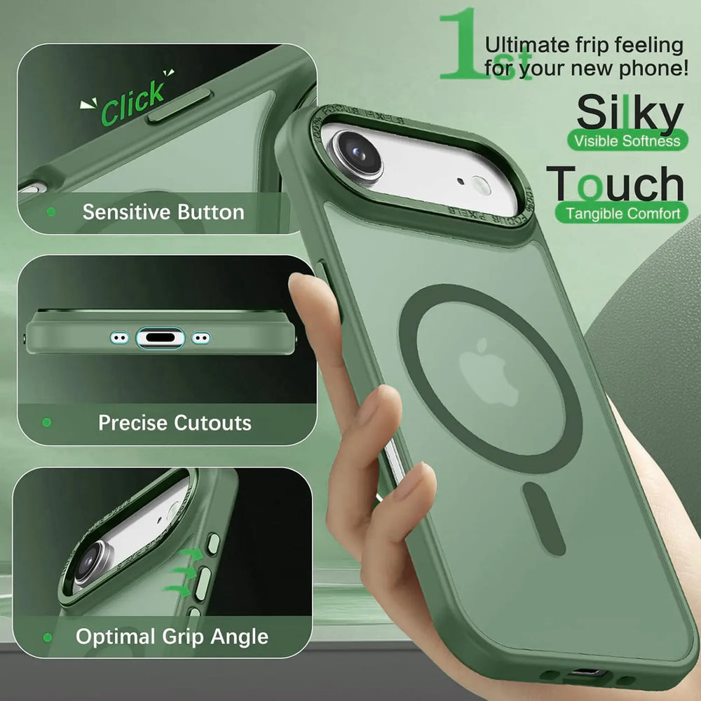 iPhone Air Hülle mit MagSafe, stoßabsorbierendem Material, erhöhtem Kameraschutz und schlankem Frame-Design in verschiedenen Farben