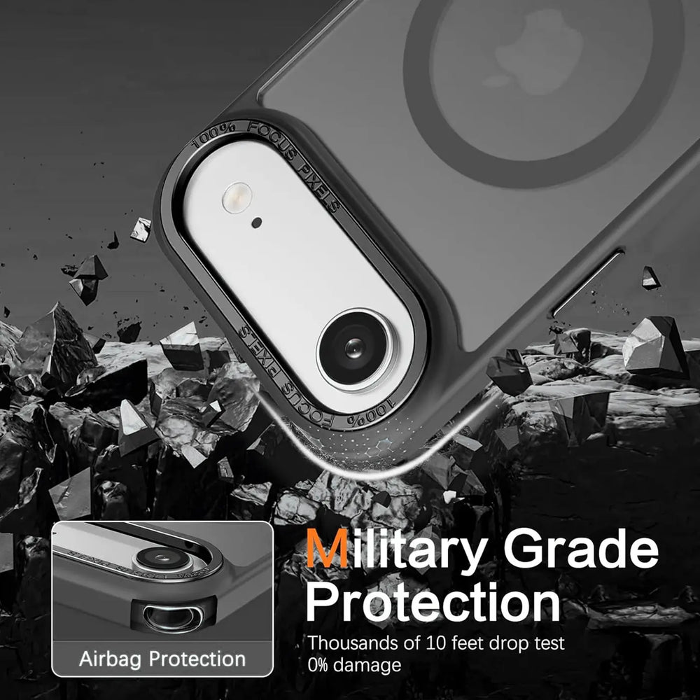 iPhone Air Hülle mit MagSafe, stoßabsorbierendem Material, erhöhtem Kameraschutz und schlankem Frame-Design in verschiedenen Farben