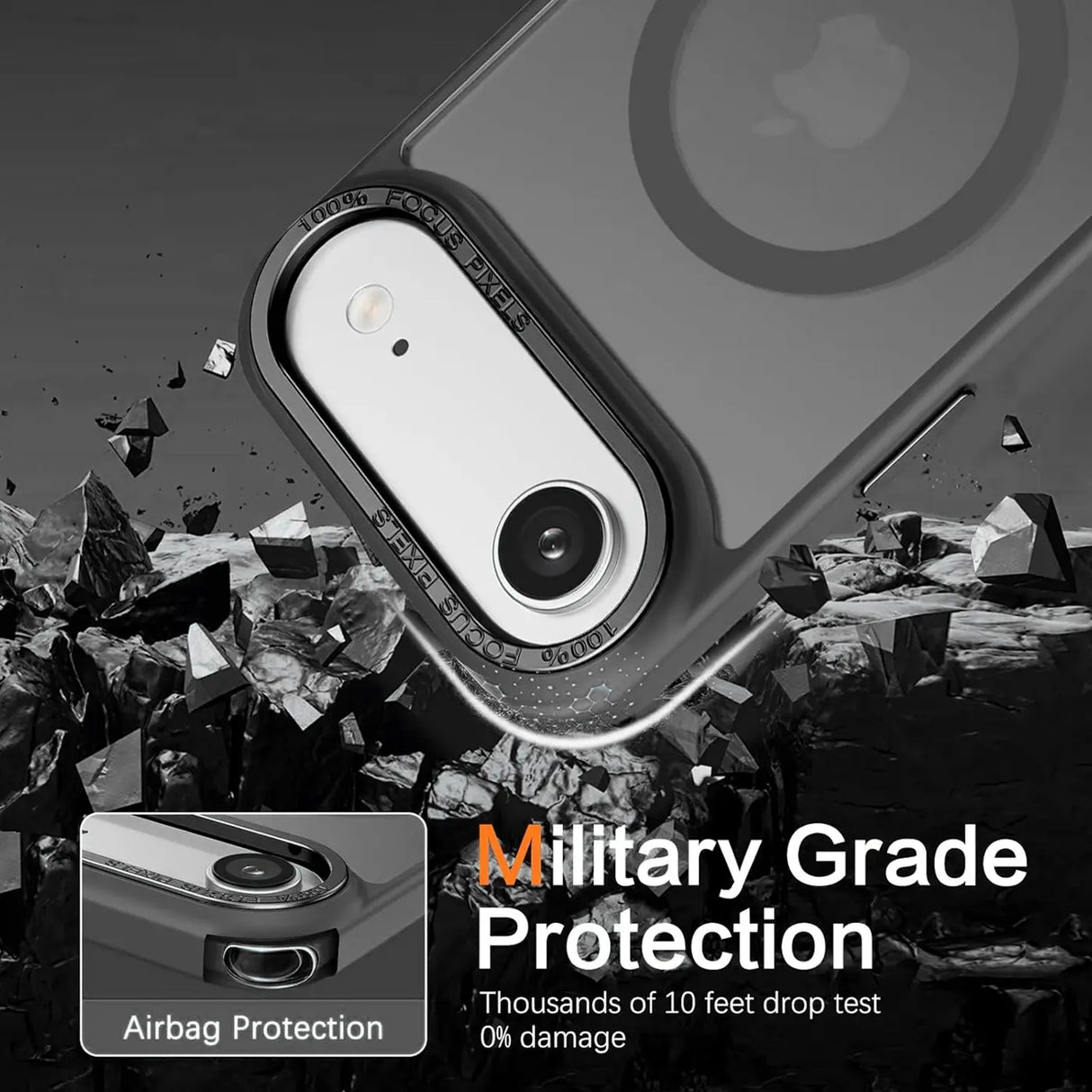 iPhone Air Hülle mit MagSafe, stoßabsorbierendem Material, erhöhtem Kameraschutz und schlankem Frame-Design in verschiedenen Farben