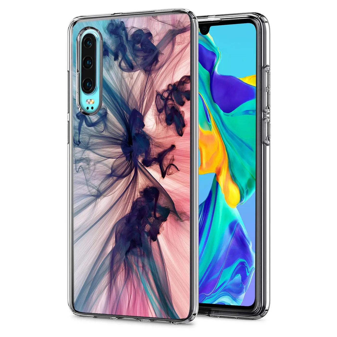 TPU Hülle mit Rauchmuster für Huawei P30, Vorder- und Rückansicht