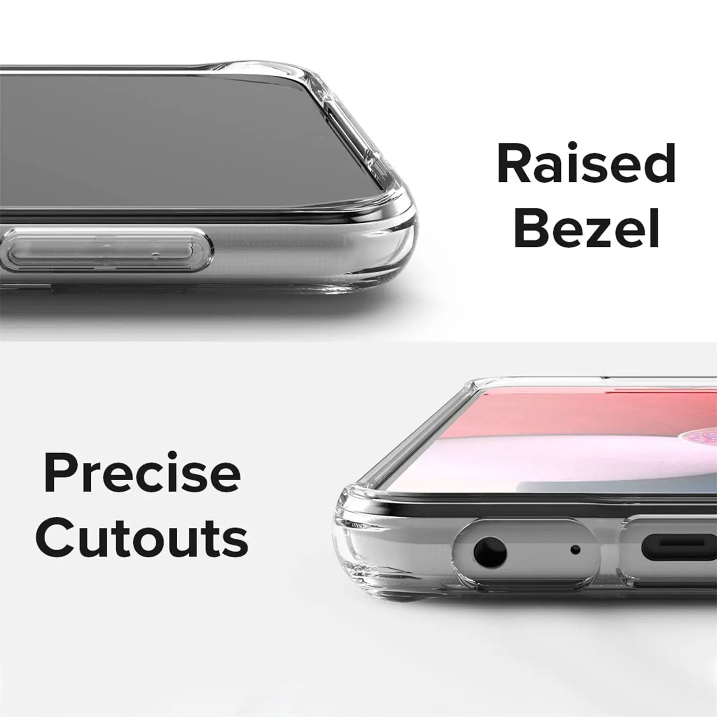 Transparente TPU Hülle, Nahaufnahme Unterseite, Samsung Galaxy A13 4G.