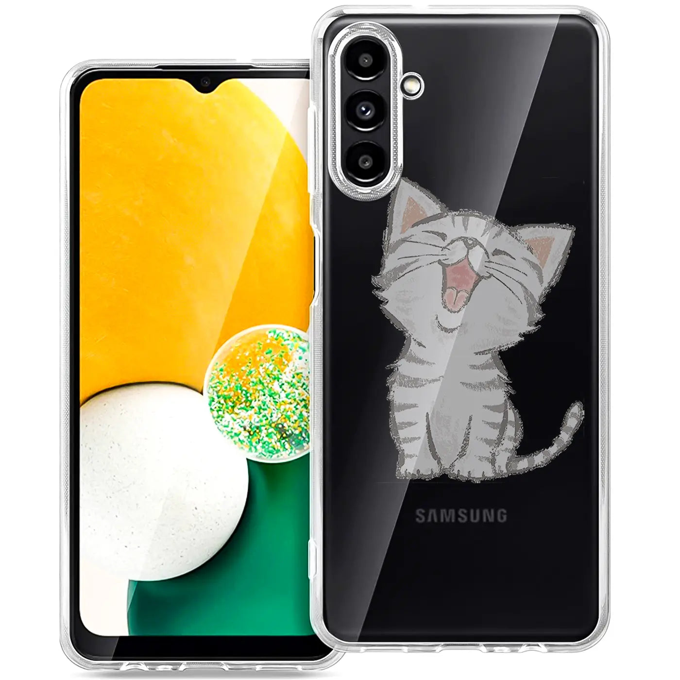 Samsung Galaxy A13 5G/A04s Hülle aus transparentem TPU mit Katzenmotiv