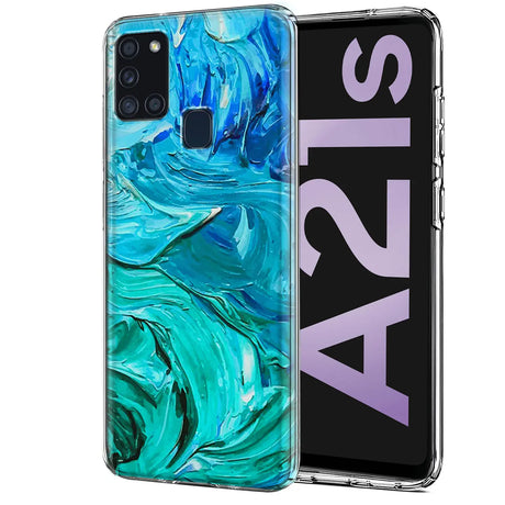 Samsung Galaxy A21s Handyhülle mit buntem Motiv, große Auswahl