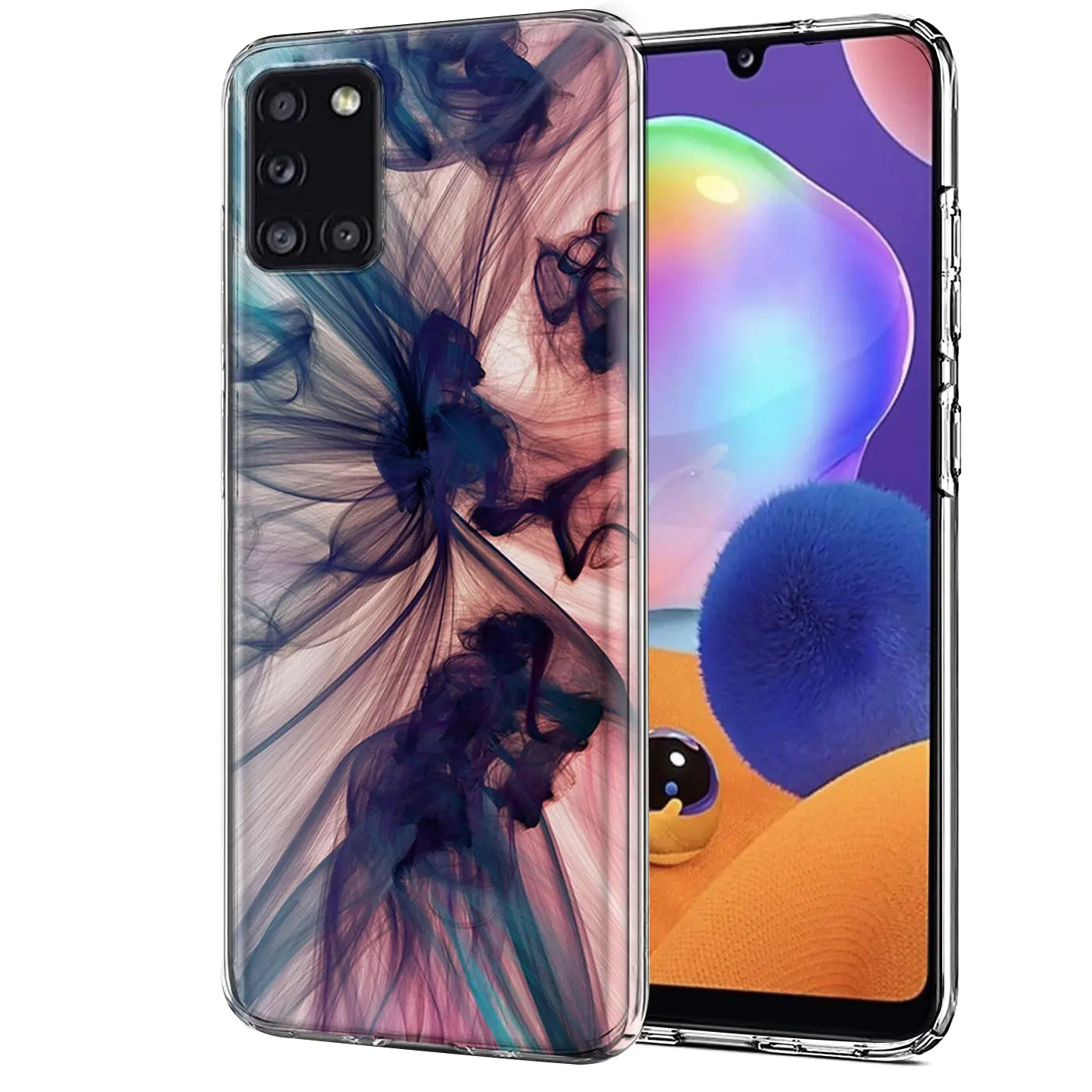 Samsung Galaxy A31 Hülle, TPU, mit Rauchmuster, Vorderansicht