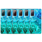 iPhone 11 Pro Max Klapphülle in Blaue Wirbel mit Kartenfächern und Schutz