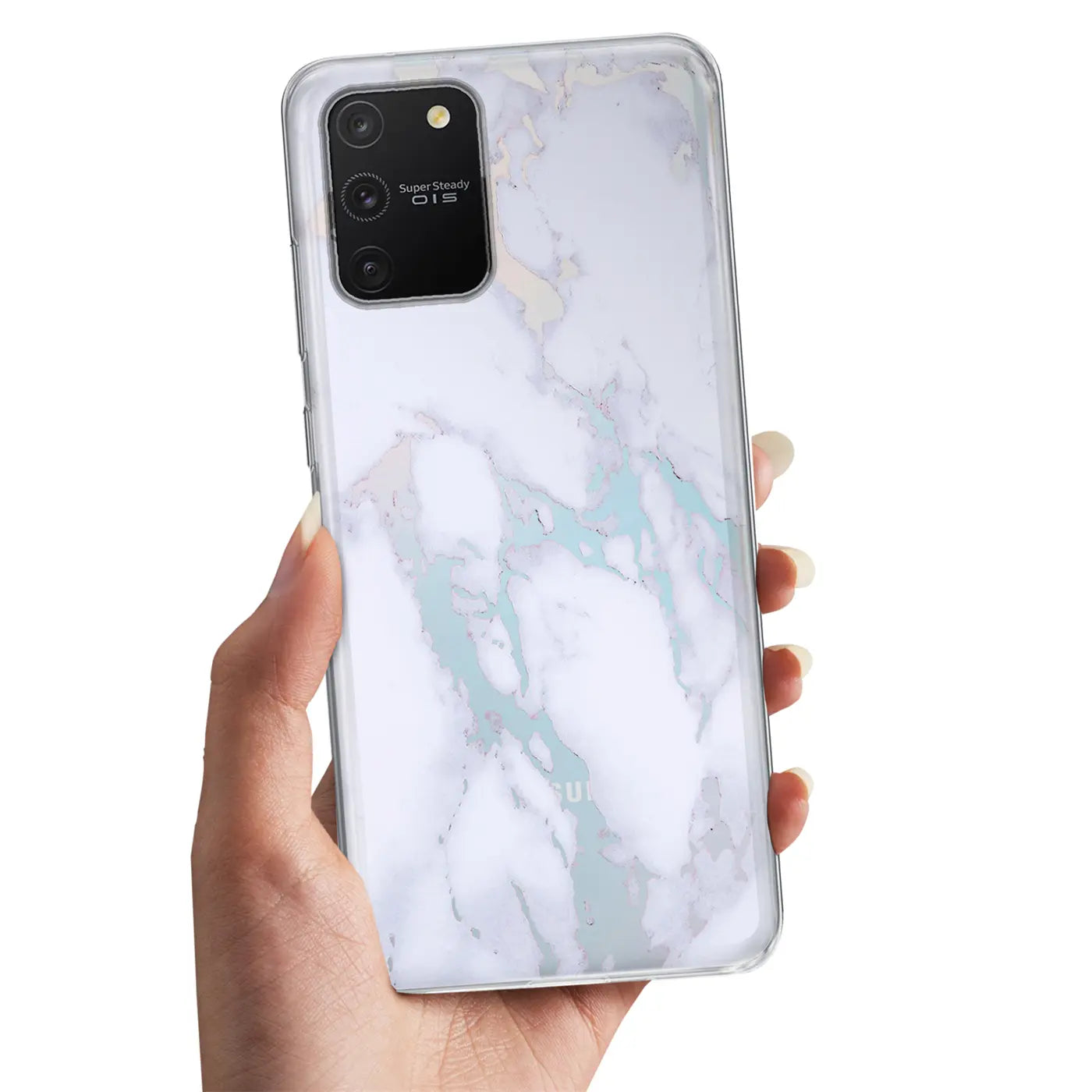 Samsung Galaxy S20 Lite Hülle, Marmormuster, TPU, von hinten, von oben links