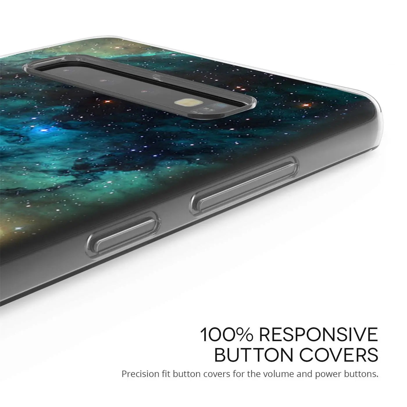 Samsung Galaxy S20 Plus Hülle aus TPU mit Weltraum-Motiv, Seitenansicht.