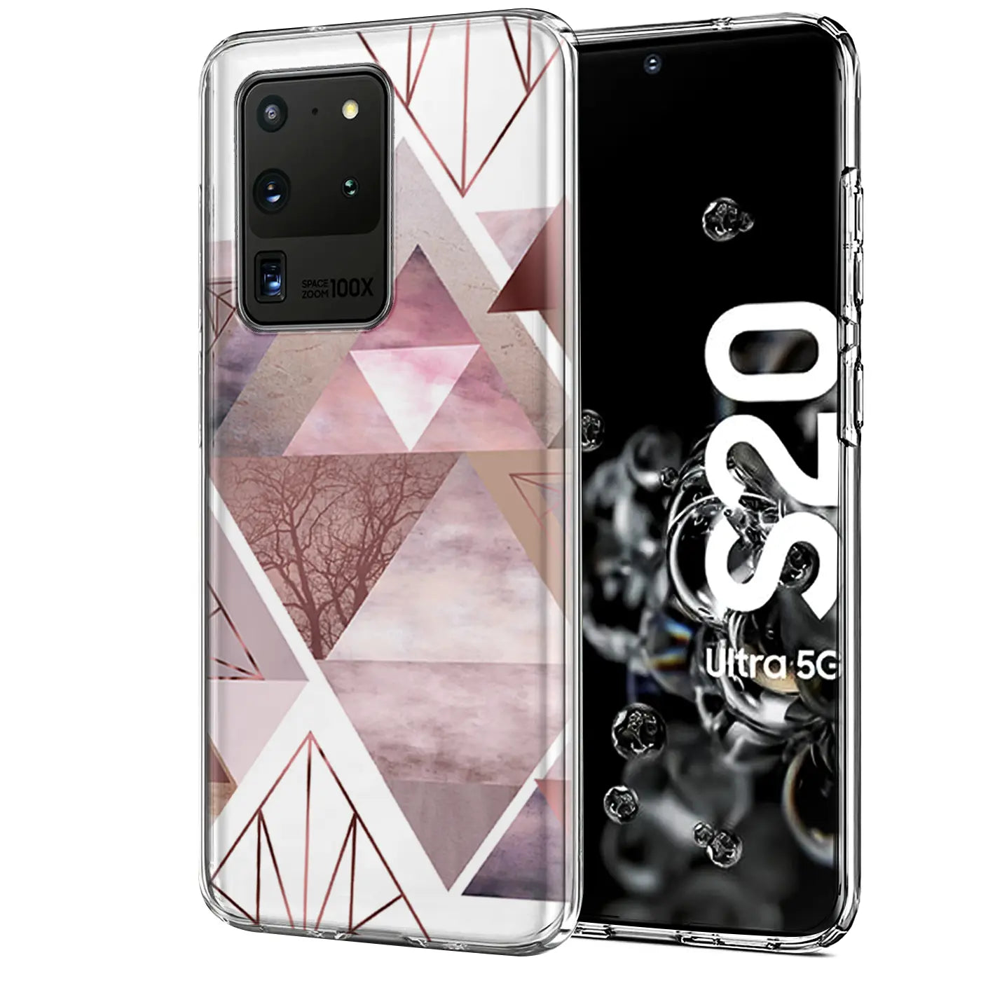 Samsung S20 Ultra mit geometrischem Muster, TPU-Hülle, Nahaufnahme