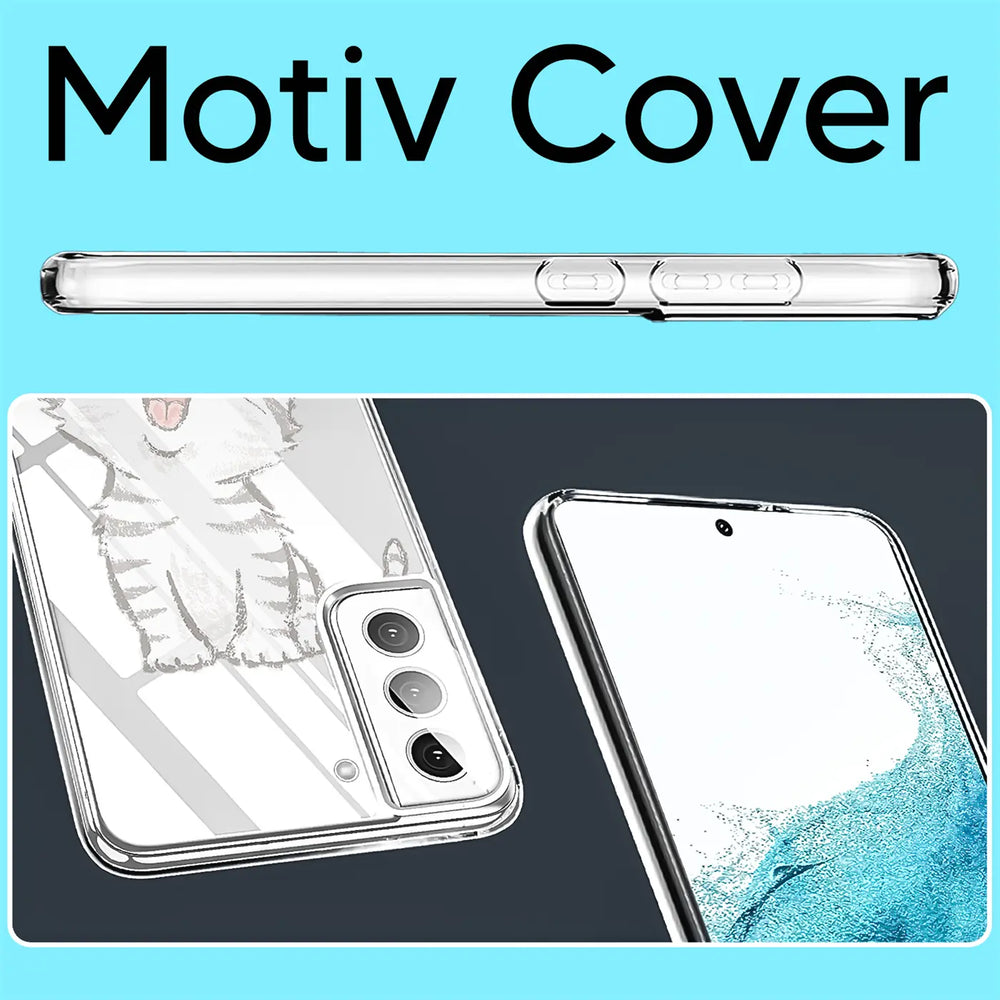Transparente TPU-Hülle mit Tiger-Motiv für Samsung Galaxy S22 Plus, Rückansicht