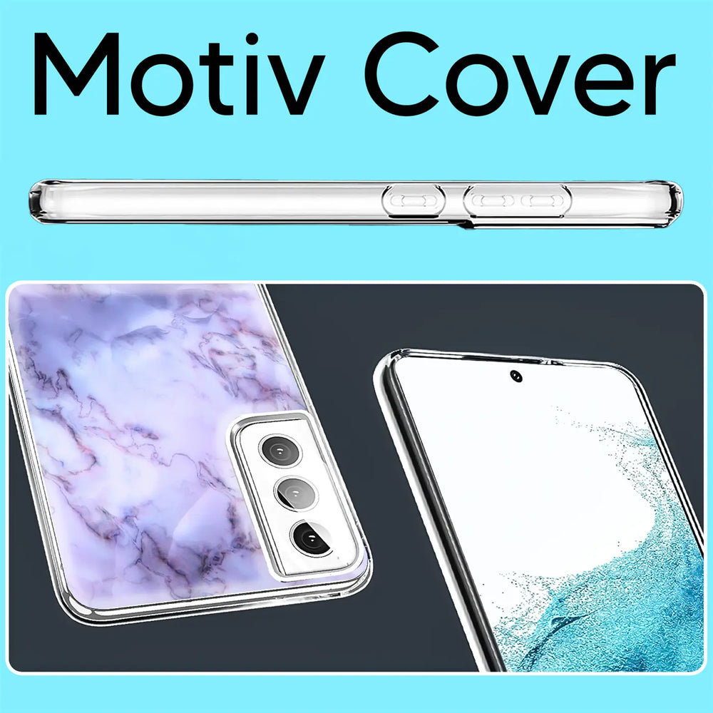 Transparente TPU-Hülle mit Marmormuster für Samsung S22 Plus, Rückseite und Vorderseite