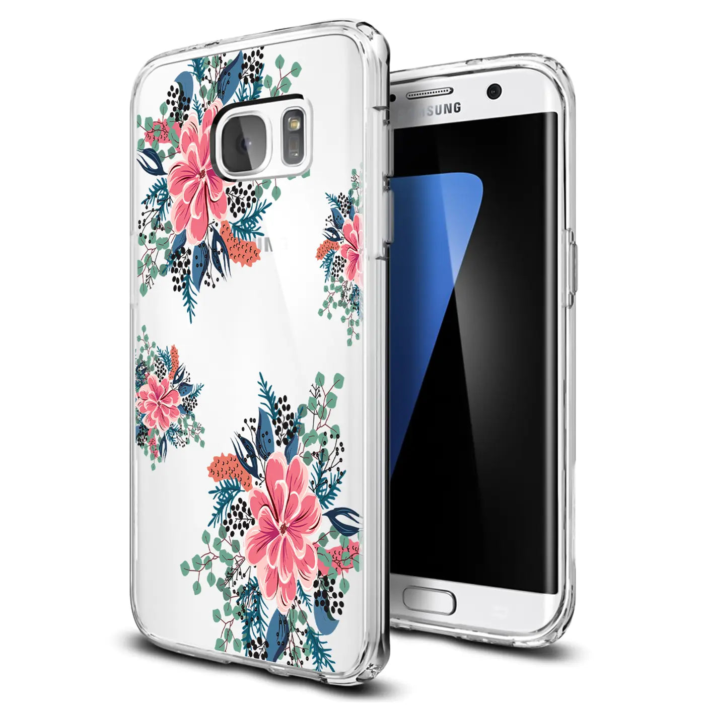 Transparente TPU-Hülle mit Blumenmuster für Samsung Galaxy S7, Seitenansicht
