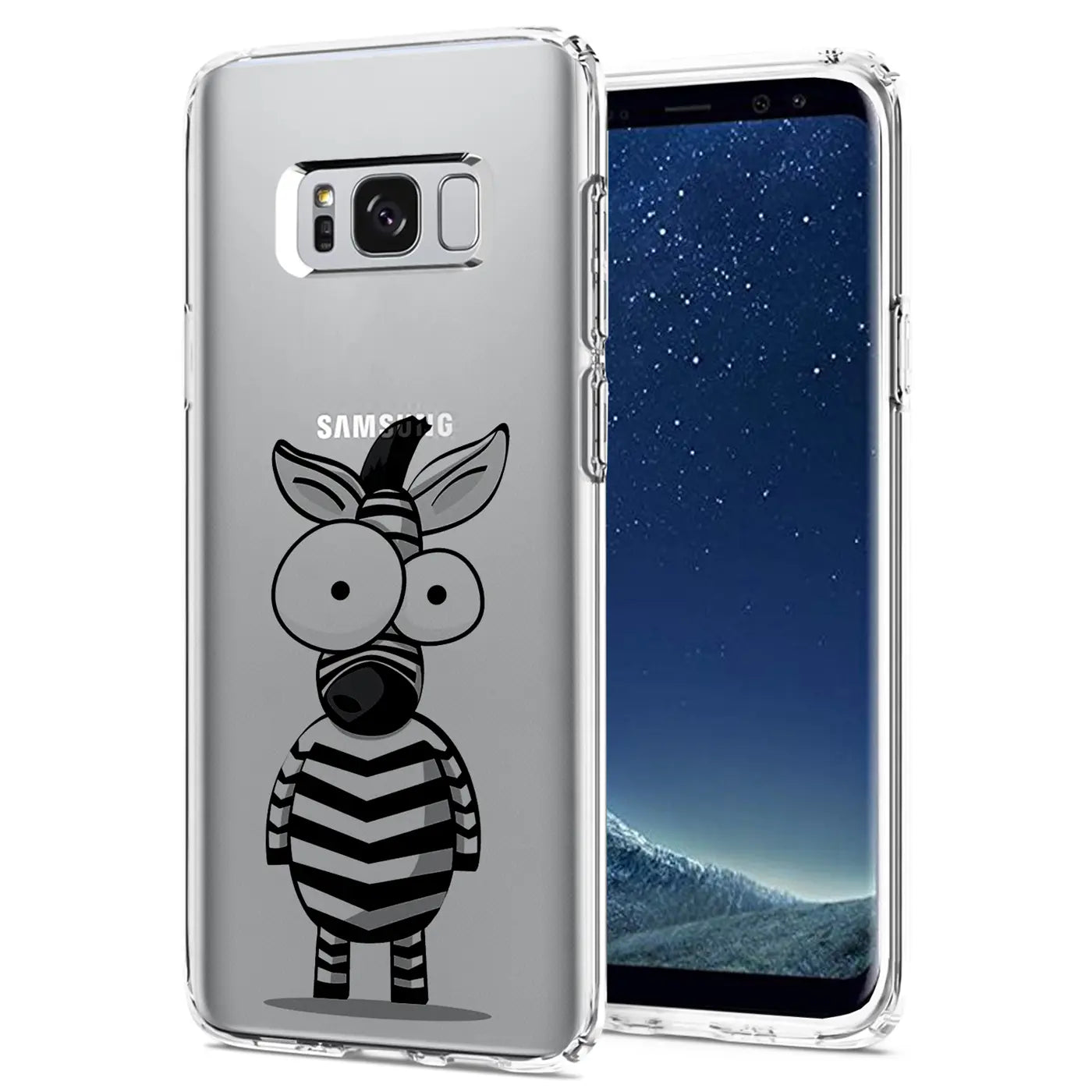 Transparente TPU-Hülle mit Zebradesign für Samsung Galaxy S8 Plus, von vorne