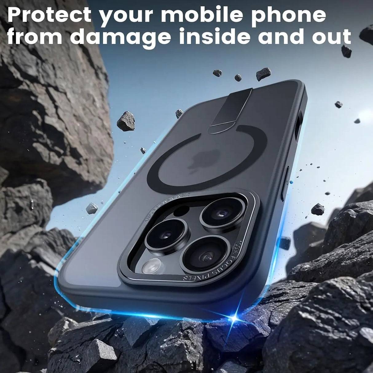 Robuste iPhone 13 Pro Hülle mit integriertem Kickstand, starkem Magnetring für MagSafe und stoßfestem Gehäuse