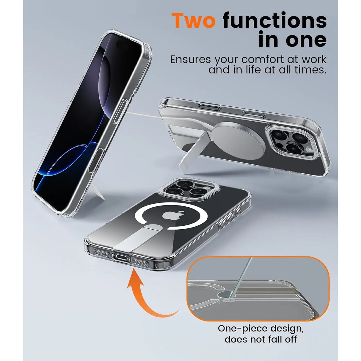 Robuste iPhone 16 Hülle mit integriertem Kickstand, starkem Magnetring für MagSafe und stoßfestem Gehäuse