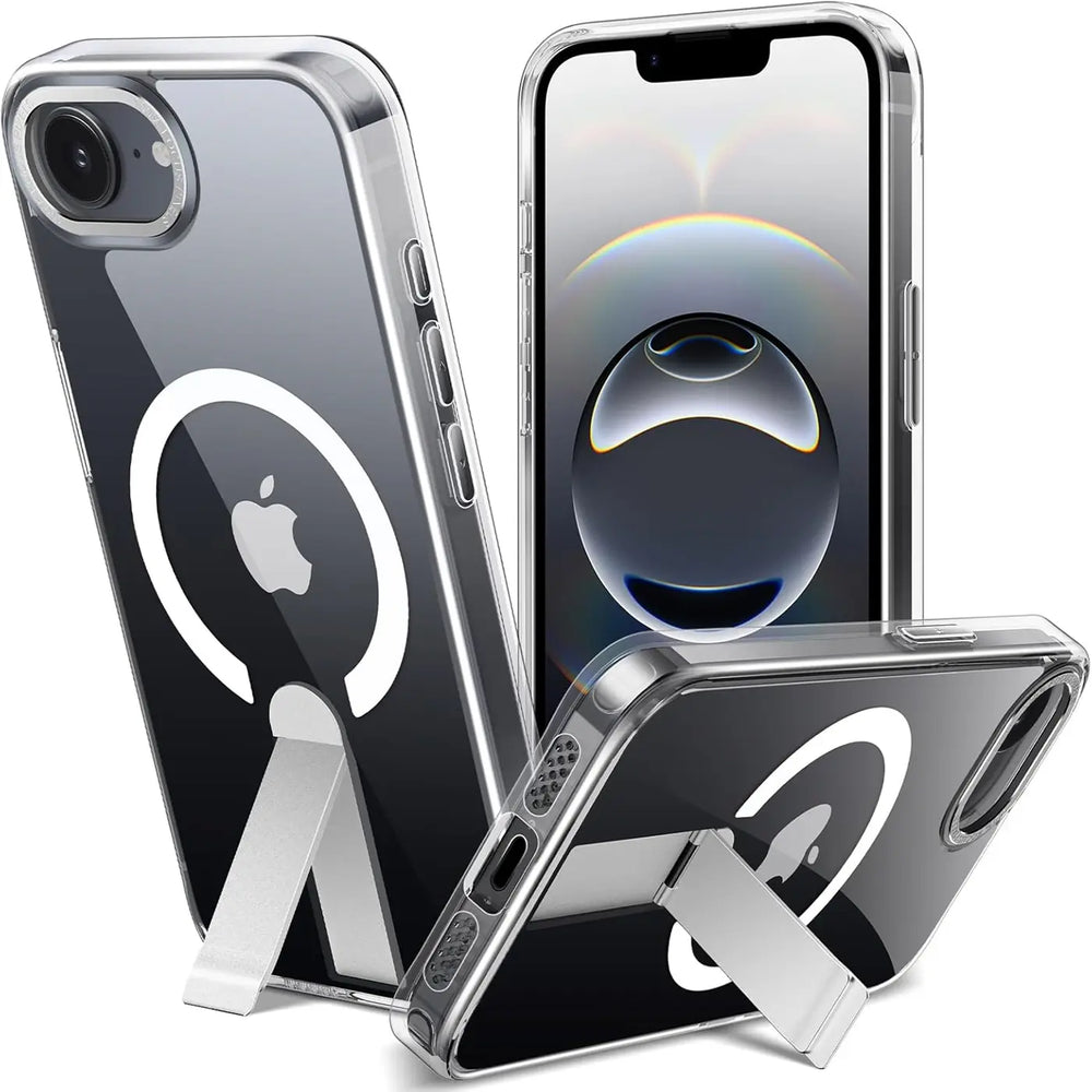 Robuste iPhone 16e Hülle mit integriertem Kickstand, starkem Magnetring für MagSafe und stoßfestem Gehäuse