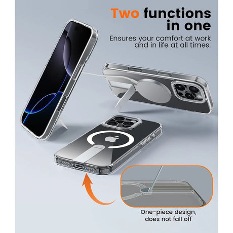 Robuste iPhone 16e Hülle mit integriertem Kickstand, starkem Magnetring für MagSafe und stoßfestem Gehäuse