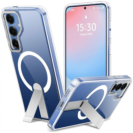 Robuste Samsung Galaxy S24 FE Hülle mit integriertem Kickstand, starkem Magnetring für MagSafe und stoßfestem Gehäuse