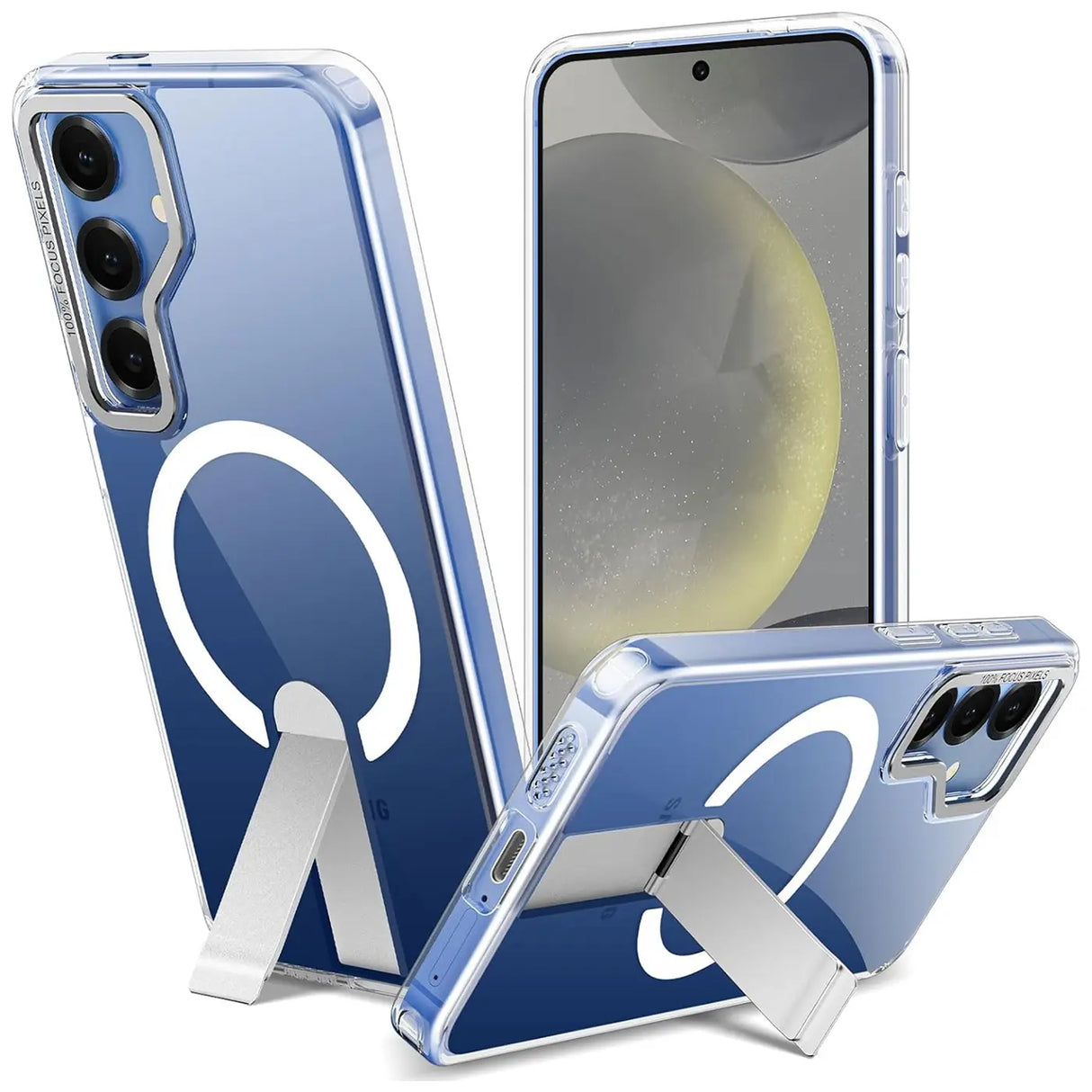 Robuste Samsung Galaxy S24 Plus / S25 Plus Hülle mit integriertem Kickstand, starkem Magnetring für MagSafe und stoßfestem Gehäuse