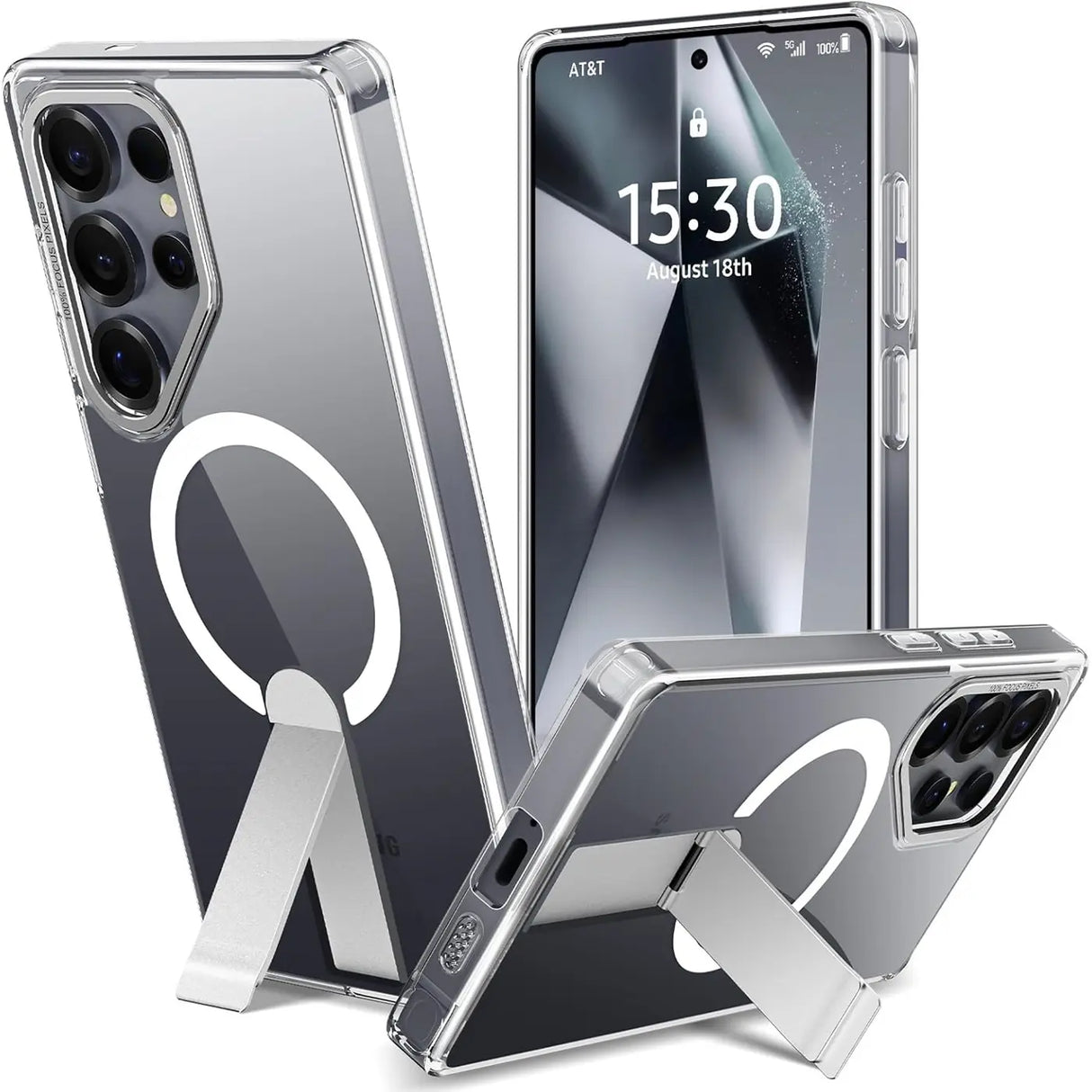 Robuste Samsung Galaxy S24 Ultra Hülle mit integriertem Kickstand, starkem Magnetring für MagSafe und stoßfestem Gehäuse