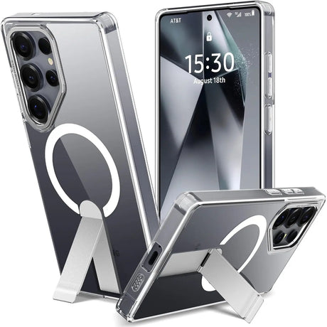 Robuste Samsung Galaxy S24 Ultra Hülle mit integriertem Kickstand, starkem Magnetring für MagSafe und stoßfestem Gehäuse