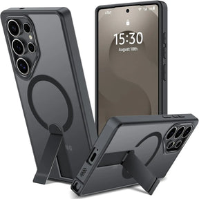 Robuste Samsung Galaxy S25 Ultra Hülle mit integriertem Kickstand, starkem Magnetring für MagSafe und stoßfestem Gehäuse