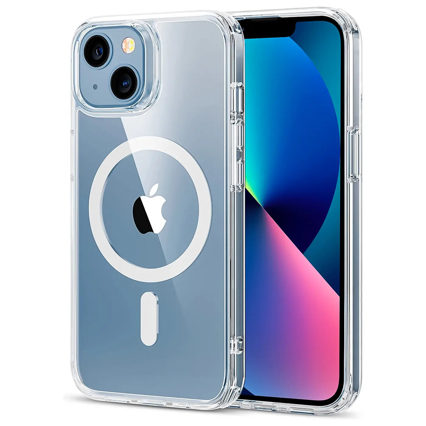 Transparente Silikonhülle mit MagSafe-Ring für iPhone 13, Seitenansicht