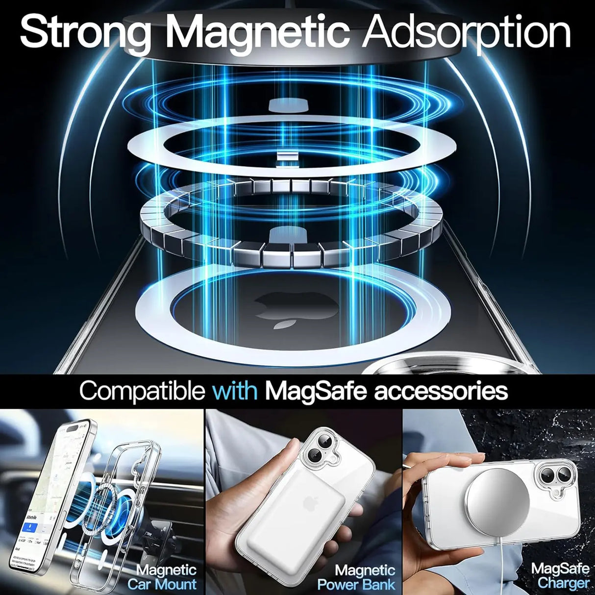 Sichere und elegante MagSafe Hülle für iPhone 16 Plus in Transparent