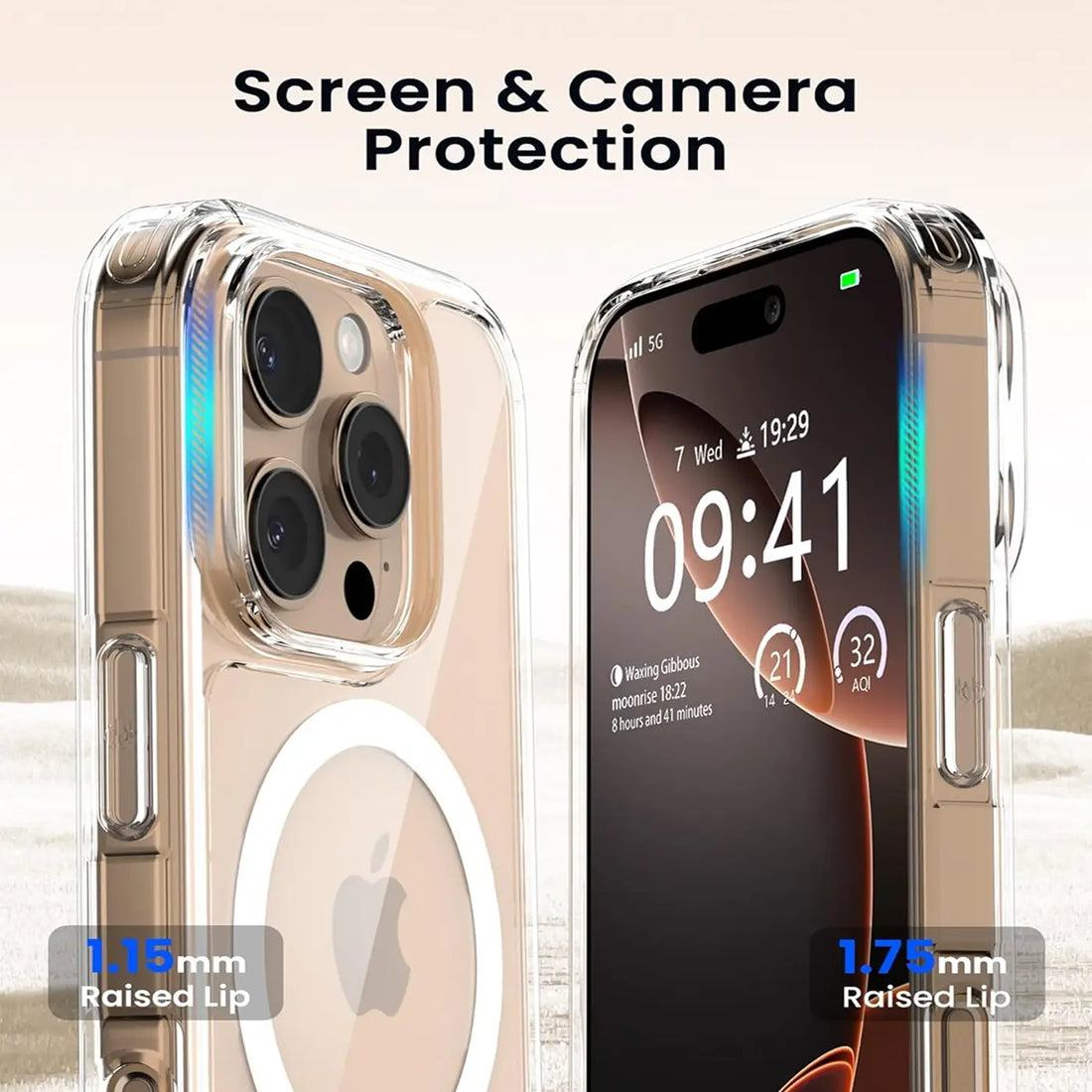 Erhöhter Rahmen für Display und Kamera